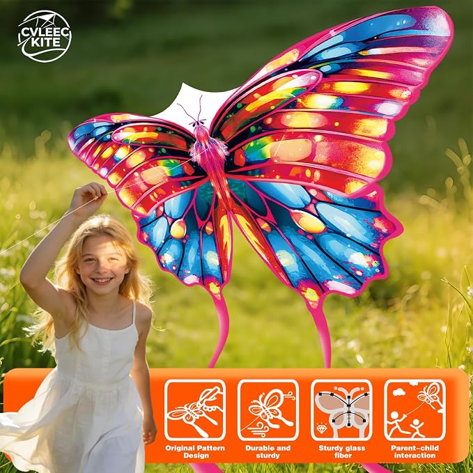 Butterfly Kite for Kids & Adults, Outdoor Kite, Grassy Areas - Image 3