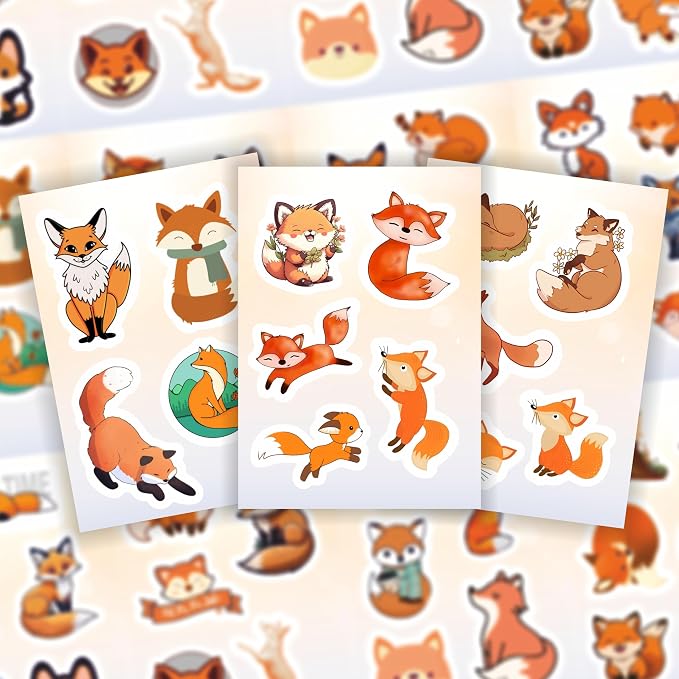 BulbaCraft Fox Stickers for Water Bottle and Laptop - Image 7