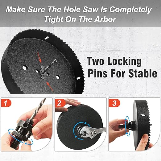 4-3/4 Inch Hole Saw with 1/2" Hex Shank Quick Change Arbor, JTemgle Bi-Metal Hole Saw Heavy Duty Hole Cutting Tool for Cornhole Boards, Recessed Lights, Wood, Plastic, Drywall & Soft Metal