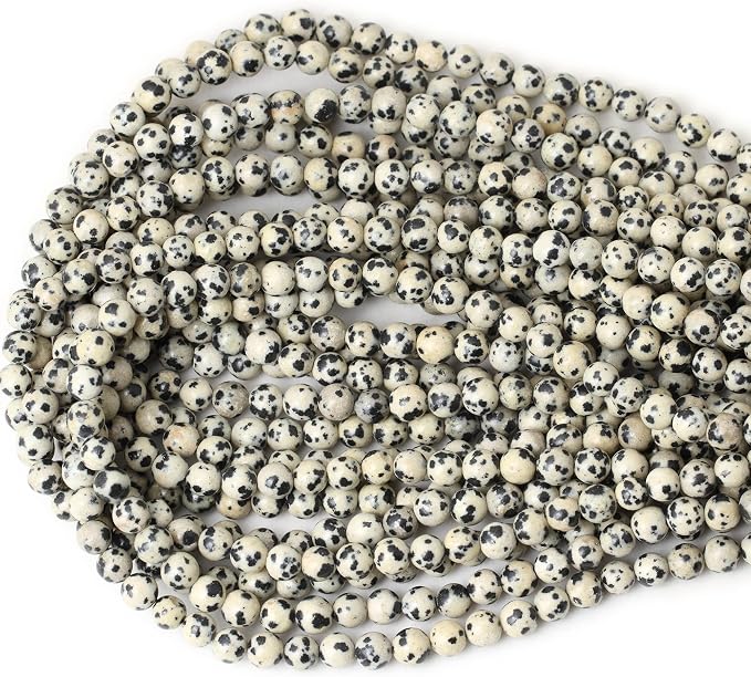 60PCS 6mm Natural Dalmatian Stone Round Loose Beads - Image 3