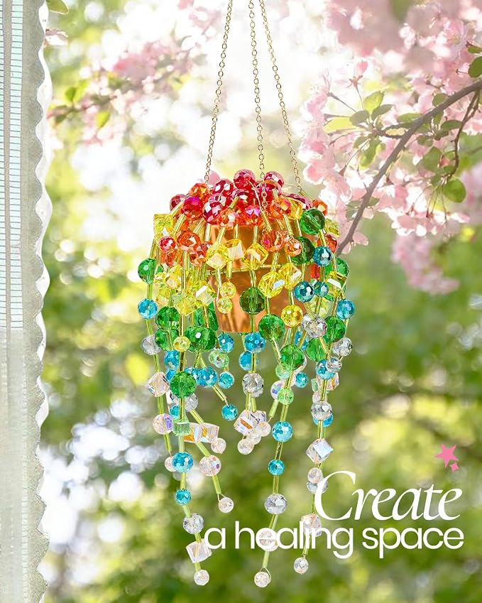 Beaded Plant Kit, Real Crystal Suncatcher Craft Kit - Image 7