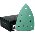 120 Grit 4" x 6" Delta (100mm x 150mm) Triangle Sanding Sheets - Fits Festool DTS 400 & Mirka DEOS Delta Sanders - Heavy-Duty Hook & Loop Film Sandpaper for Detail Sanders - 50 Pack Box
