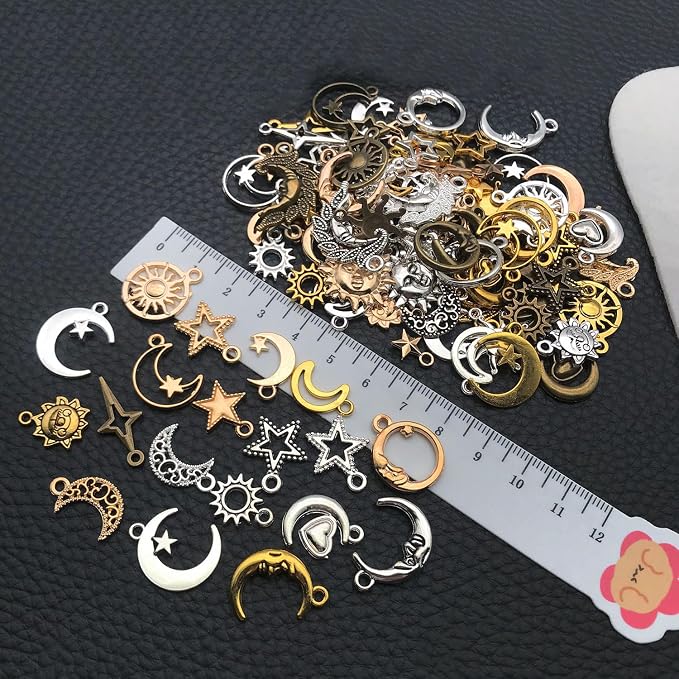 WOCRAFT 100pcs Sun Moon Star Charms - Image 4