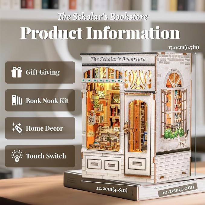 Fsolis Book Nook Kit DIY Miniature House - Image 3
