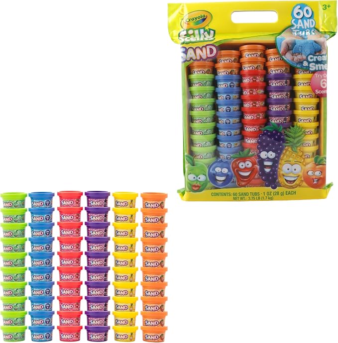 Crayola Silly Scents Play Sand – 60 Mini 1oz Tubs of Moldable Sensory Sand in 6 - Image 3