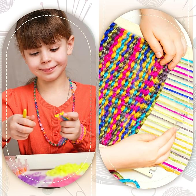 Minatee 200 Pcs Beginners Wooden Loom Notched Weaving Loom Basket Weaving Tools - Image 5