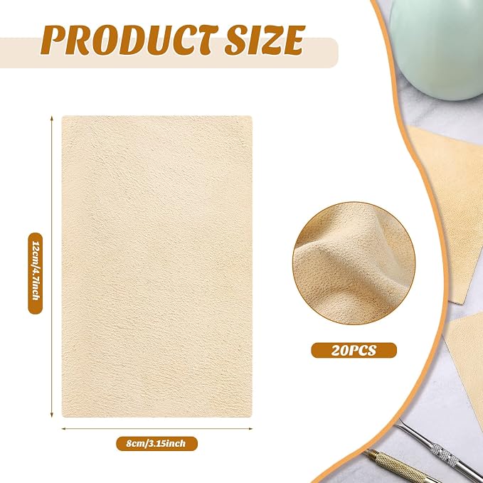 Potchen 20 Pieces Pre Cut Chamois - Image 2