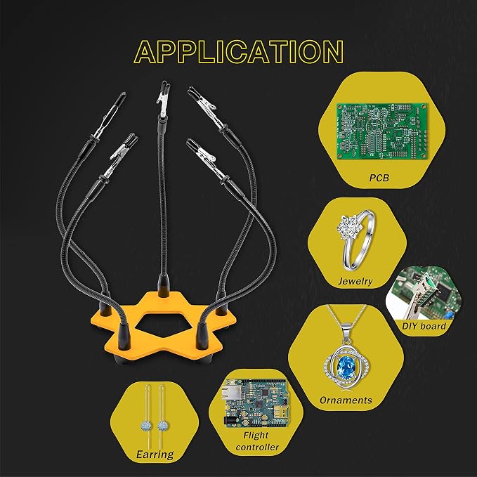 KOTTO Third Hand Professional Soldering Stand Tool PCB Holder Five Arms Helping - Image 5