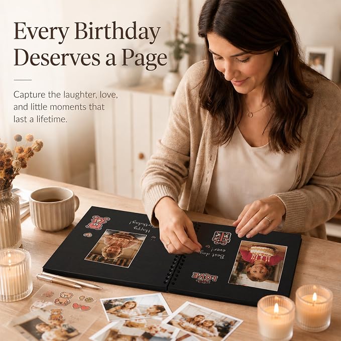 DIY Scrapbook Album 10x10 Inch 40 Pages, Hardcover Kraft Paper | Photo Book - Image 5