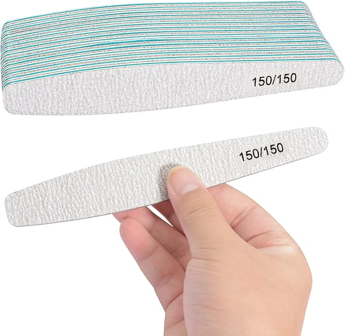 Diesisa 15pcs 150/150 Grit Nail Files for Natural Nails, Double Sided Emery Boards for Nails, Professional Nail Files for Acrylic Nails for Home & Salon (limas para manicura)