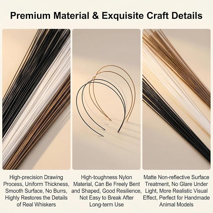 900 Pieces 7.5cm Professional Plastic Craft Whiskers, Soft Sculpture and Art - Image 4