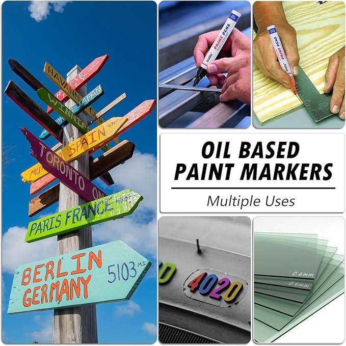 Brown Paint Markers, 3 Pack Oil-Based Waterproof Quick Dry Permanent Paint Pen - Image 4
