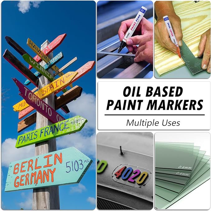 Gold Paint Markers, 3 Pack Oil-Based Waterproof Quick Dry Permanent Paint Pen - Image 4