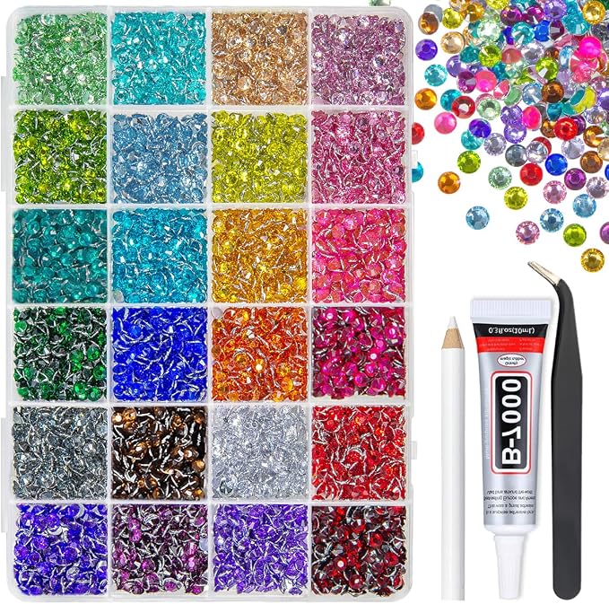 qiipii 24 Color 5mm Crystal Resin Rhinestones by qiipii