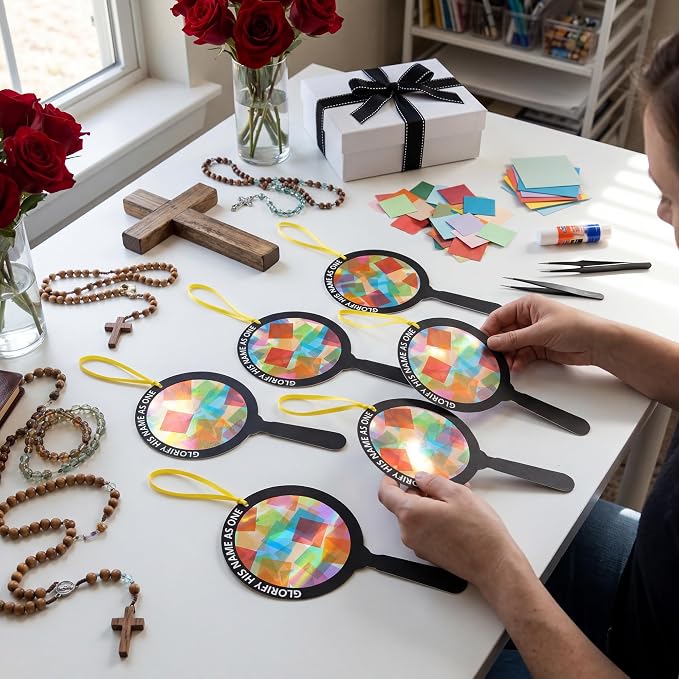 Renbuzhu 48PCS Sunday School VBS Crafts Bulk: Paper Magnifying Glass Nativity - Image 6