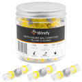 Wirefy 100 Pieces Electrical Heat Shrink Solder Lugs - Waterproof Electrical Terminals - Waterproof End to End Connection - Yellow 4-6mm²