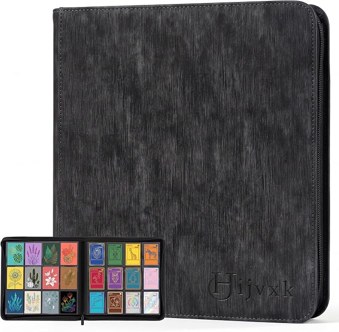Card Binder 12 Pocket, Premium 720 Double Sided Pocket Collection Binder by Hijvxk