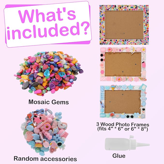 ZALIAFEI 3PCS Mosaic Photo Frame Craft Kit, DIY Crafts Crafts - Image 7