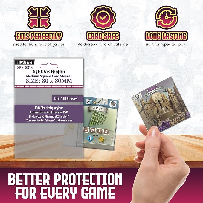 Sleeve Kings Standard Card Sleeves – 110 Count, Large Square Size, Compatible - Image 5