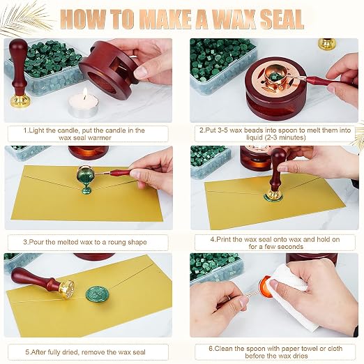 Green Wax Seal Kit, for Envelopes - Image 4