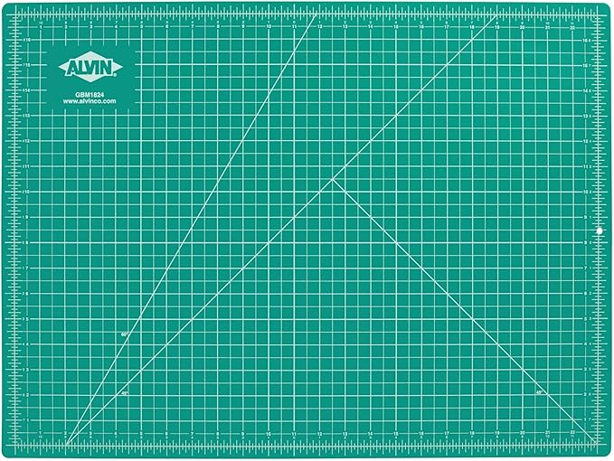 ALVIN GBM Self-Healing Cutting Mat 18 x 24 inch | Double-Sided Green/Black | by Alvin