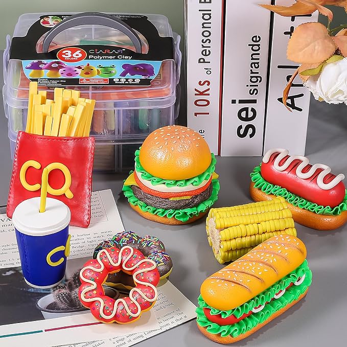 CiaraQ 36-Color Polymer Clay Oven Bake Modeling Kit | 5 sculpting tools - Image 6