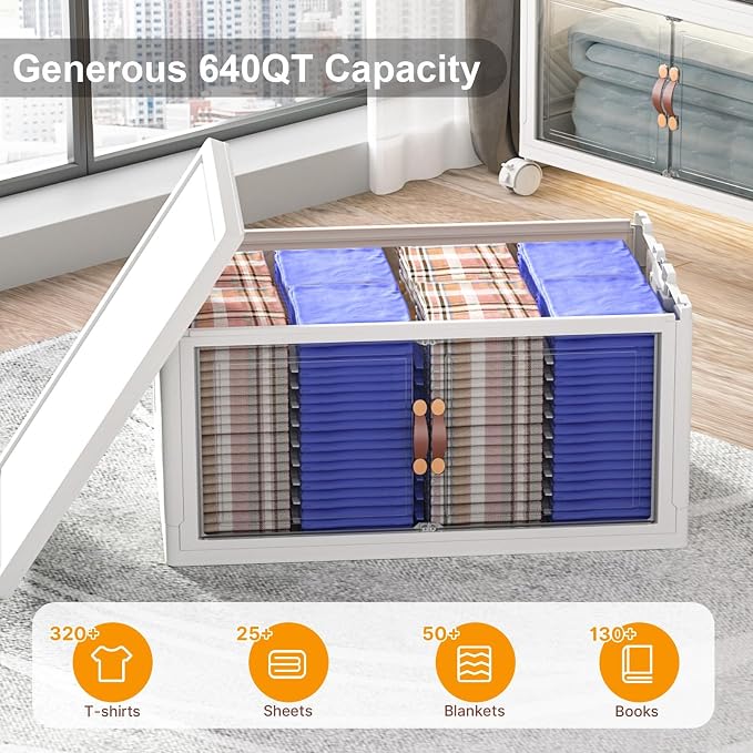 UAMFURI Stackable Storage Bins, 1440QT Collapsible Drawers - Image 3
