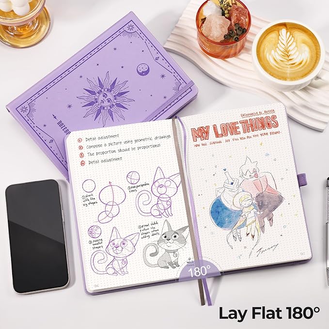 EMSHOI Dotted Journal Notebook, 320 Pages, A5 Size | Leather Hardcover - Image 6