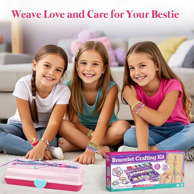 TingingYuli Friendship Bracelet Making Kit, 3-Layer Storage Box, Gift 6-12 | - Image 6