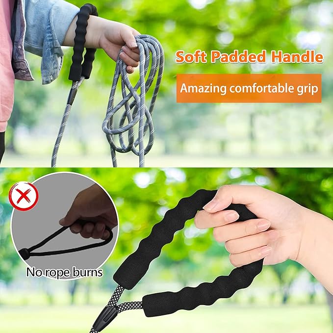 NTR 6FT Heavy Duty Dog Leash Red Rope Dog Leash with Swivel Lockable Hook and Comfortable Padded Handle Cat Puppy Leash Lead Small Medium Large Dogs Training Playing Camping,or Backyard 6ft*1/2Inch
