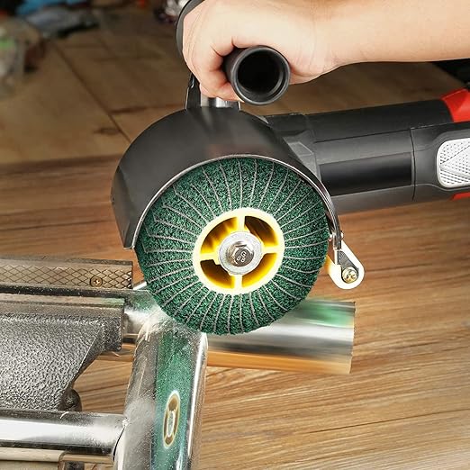 120x100mm Non-Woven Abrasive Flap Wire Drawing Polishing Burnishing Wheel for The Surface Treatment of Metal Products (240 GRIT with Sandpaper)