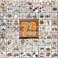72 PCS 3x3 Inch Thanksgiving Stencils by Yazhiji
