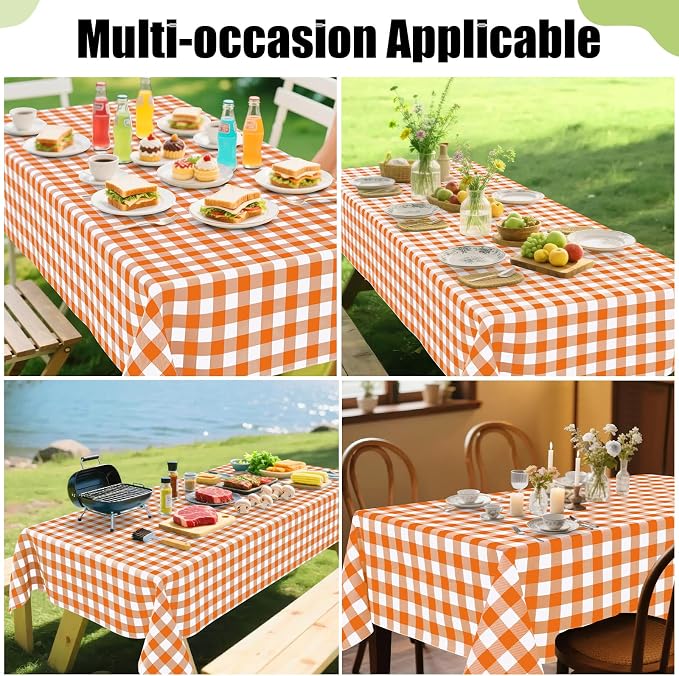 Smiry Rectangle Table Cloth, Waterproof Vinyl Tablecloths - Image 6