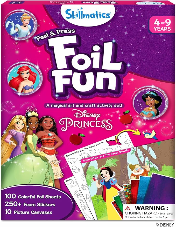 Skillmatics Foil Fun – Disney Princess, Mess-Free Art & Craft Kits by Skillmatics