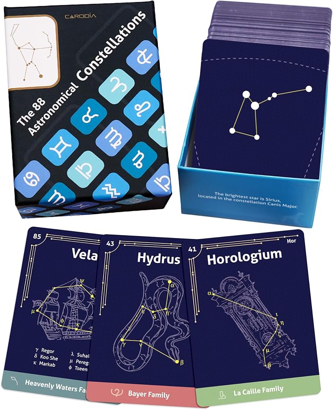 CARDDIA | The 88 Astronomical Constellations Educational Flashcards | Ideal by CARDDIA