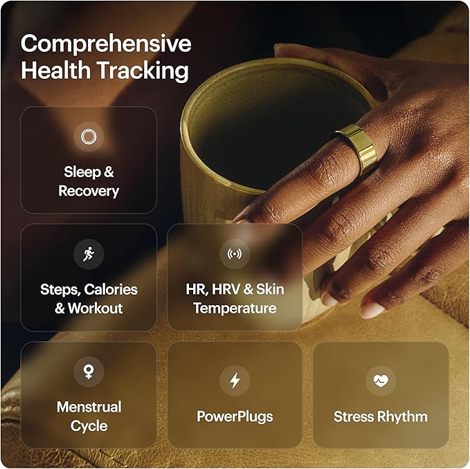 ULTRAHUMAN Ring AIR-Smart Ring Health Tracker, Size First Sizing Kit,Sleep Tracker,Smart Ring for Men/Women,Fitness Tracker (Made in India, Bionic Gold, 8)