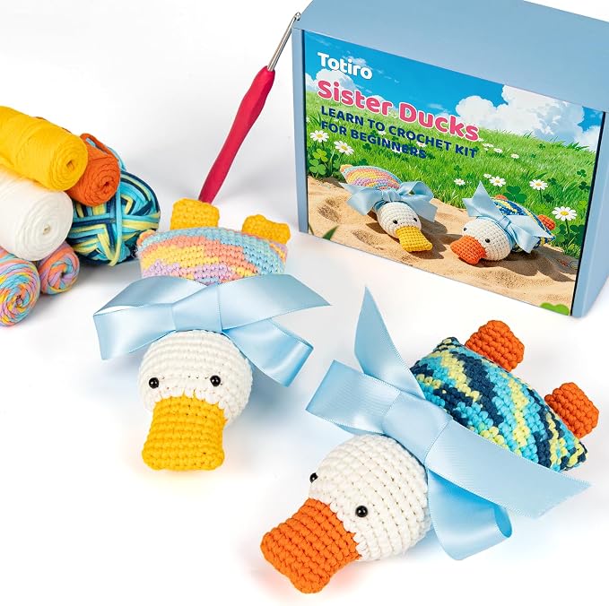 Totiro Crochet Kit for Beginners, Ducks Amigurumi Starter Kit, Easy DIY Craft by YourDestinationforFun