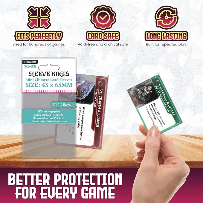Sleeve Kings Mini Chimera Card Sleeves – 110 Count, 43 x 65 mm, Perfect Fit - Image 5