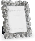 Cuspin Silver 5x7 Picture Frame, Vintage Silver Ornate Leaf Textured by Cuspin