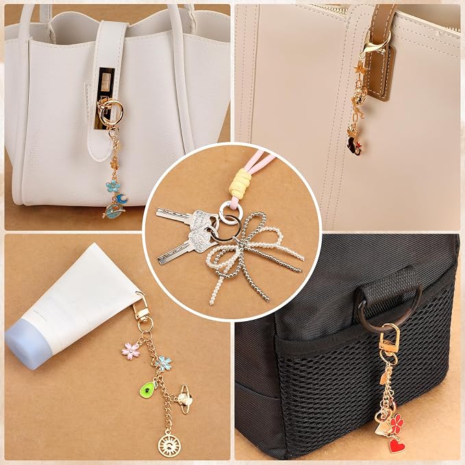 BESARME 413PCS Charms Lip Gloss Keychain Making Kit DIY Keychains Including Key - Image 5