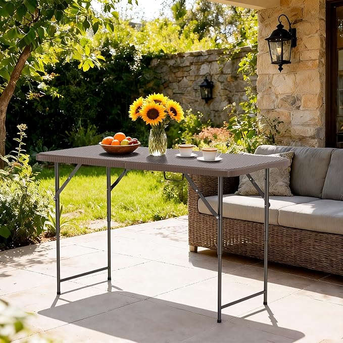 FDW 4FT Folding Table Half Portable Foldable Table Picnic Table - Image 8