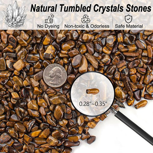 0.5 Lb/230g Crystal Chips Tumbled Polished Natural Tiger Eye Gravel Stones - Image 2