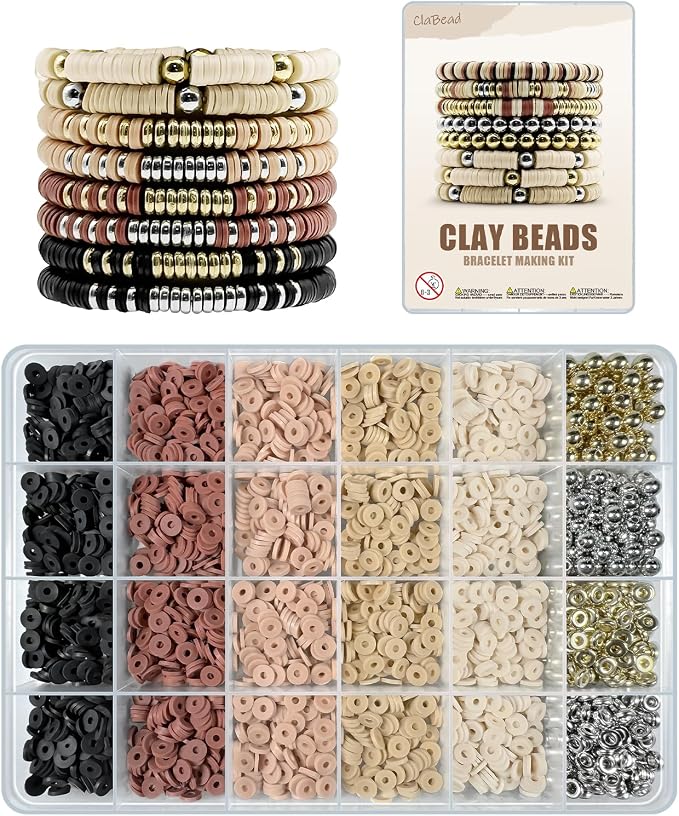 ClaBead Bracelet Making Kit 3200Pcs, Clay Beads Bracelet Kit by ClaBead