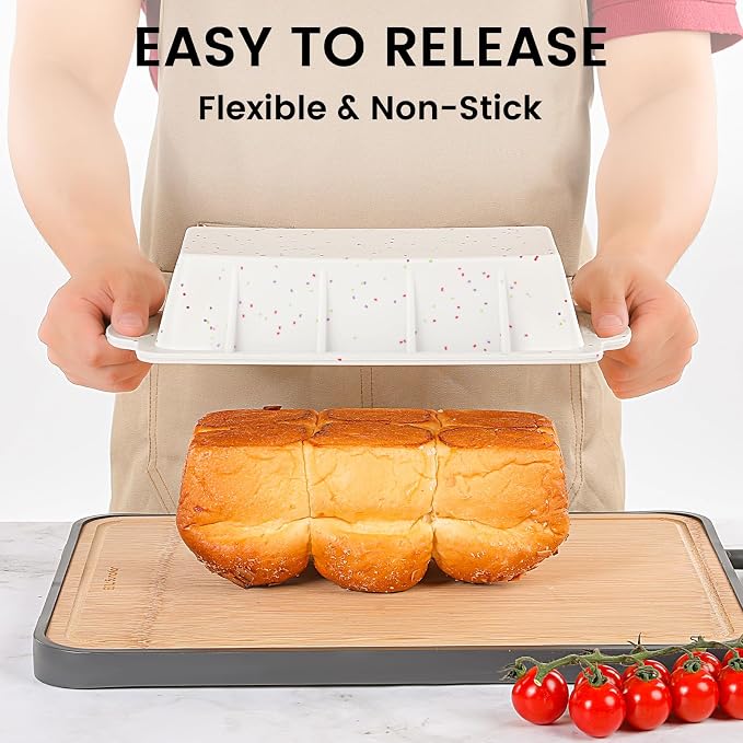 Vinino 2 Pack XLarge Nonstick Silicone Loaf Pans 12.5 x 5.5'' - Image 3