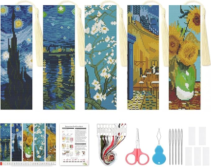 NEGEKFKX 5 Pcs Cross Stitch Bookmark Kit by NEGEKFKX