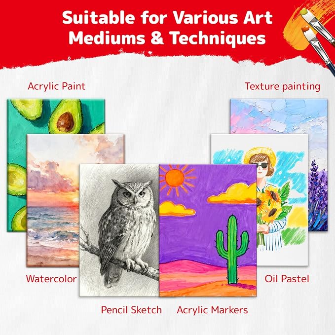 Simetufy 32 Pack 12x16 inch Large Flat Canvas Boards - Image 5