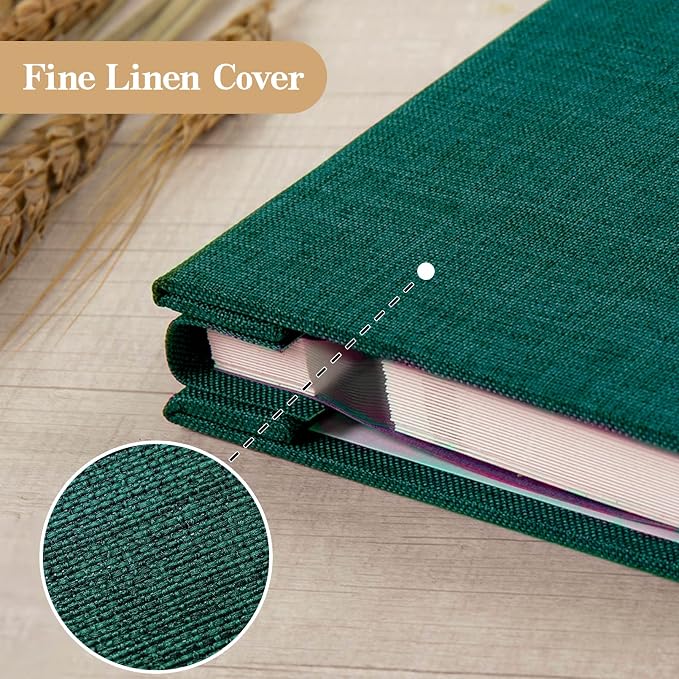 potricher Large Photo Album Self Adhesive 4x6 5x7 8x10 Pictures Linen Cover 40 - Image 5