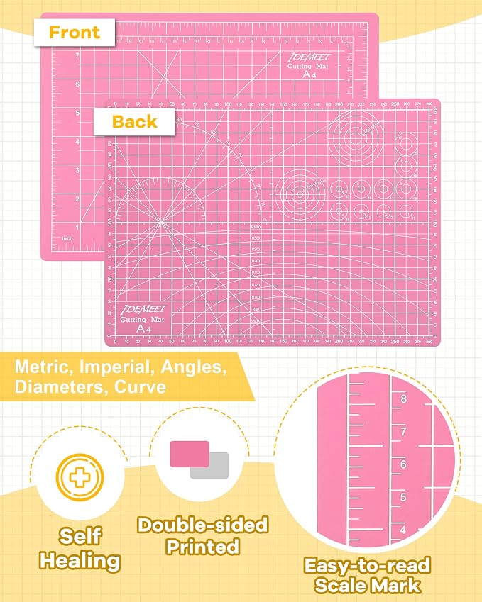 Density-upgraded 9"x12" Self Healing Cutting Mat, Idemeet Rotary Sewing Mat - Image 4