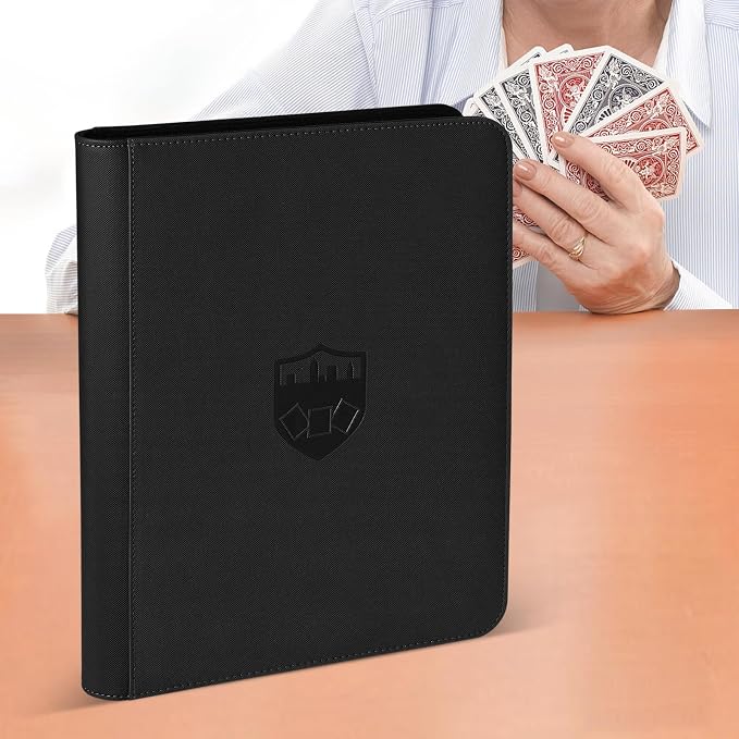 360 Cards Ringless 9-Pocket Side Loading Trading Card Binder, PU Zipper Fixed - Image 7