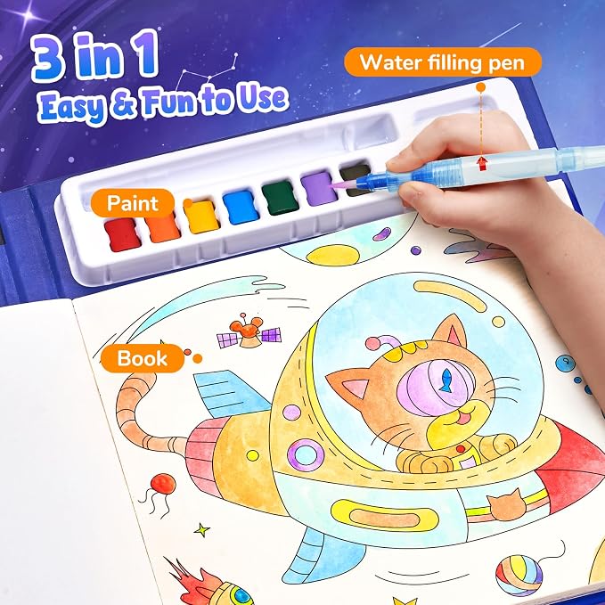 JoyCat Paint with Water Coloring Books & Shimmer Art | Art & Craft Activity - Image 3